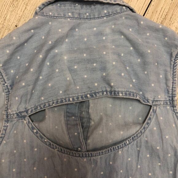 SO sleeveless light denim button-down dress/tunic - Picture 6 of 6